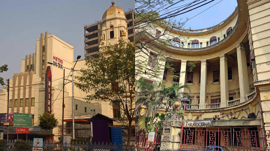 (Left) The revamped art deco-style Metro Cinema and (right) the Statesman House