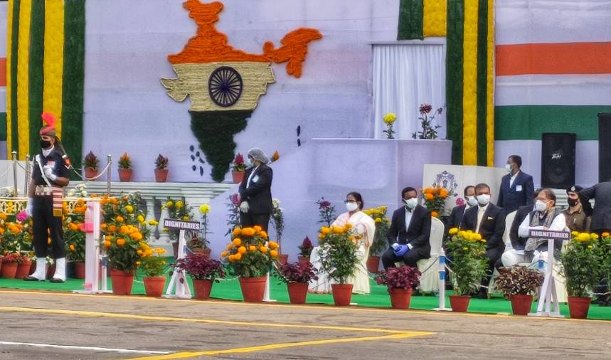 Chief Minister Mamata Banerjee and others also present at the parade at Red Road, Calcutta.