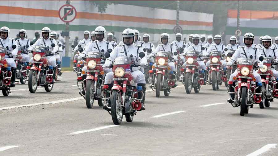 A contingent of Kolkata Traffic Police  in the Republic Day parade