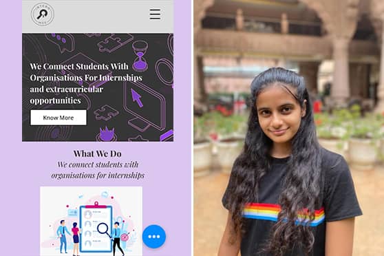 Shloka Ashok creates a platform to help school students find internship opportunities.