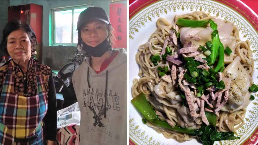 Chu Li Ting, along with her husband and son Li Kit Sen (left), run Ah Yung, which has been serving the sought after ‘shingara chow’ (right) for close to three decades