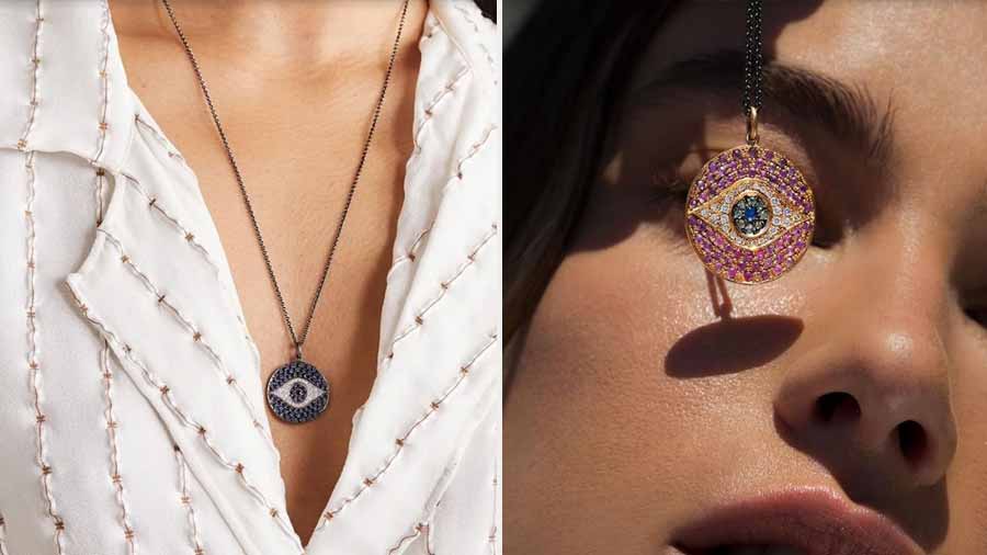 The #evileye collection from Ileana Makri, the Greek designer who is credited for revamping this motif for the modern luxury market. The designer updated this popular island jewellery into a line of gemstone-encrusted party numbers and it took New York’s Fifth Avenue by storm. 