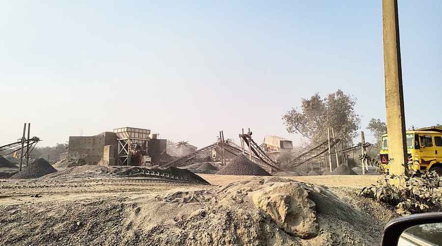 A stone crushing unit in the area proposed for the Deocha-Pachami coal mine.