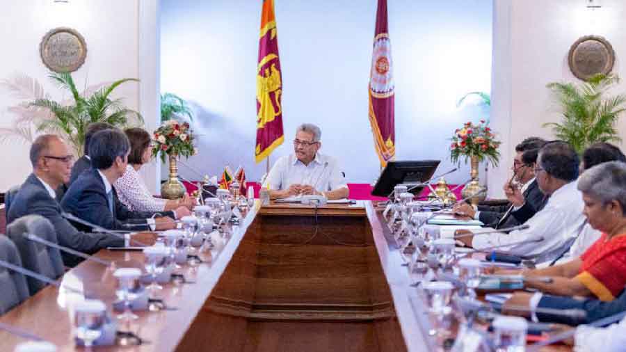 Gotabaya Rajapaksa holds a meeting