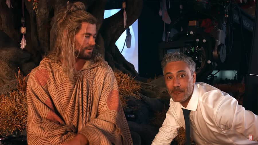 Chris Hemsworth and Taika Waititi on the sets of ‘Thor: Love and Thunder’. 