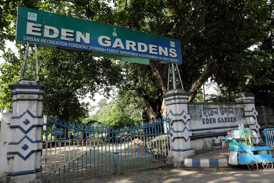 The entrance to the Eden Gardens, one of the oldest parks of Kolkata which came into existence around 1842. The cricket stadium named after the park, which would eventually eclipse the park’s fame, was built in 1864.