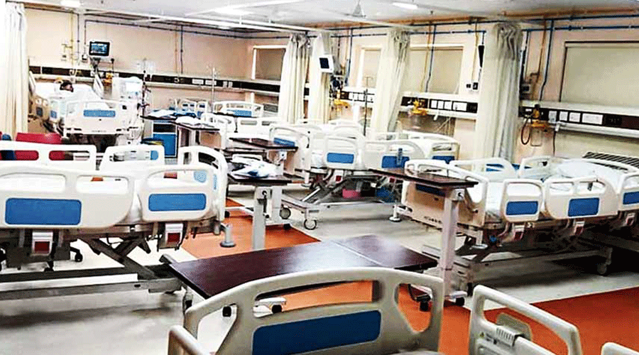 An empty Covid ward in a city hospital