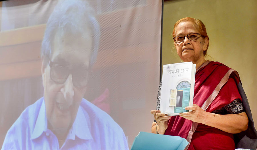 Educator and civil rights activist Miratun Nahar at the launch of the Bengali translation of Noble laureate Amartya Sen’s ‘Home in the World: A Memoir’ on Friday, July 8.