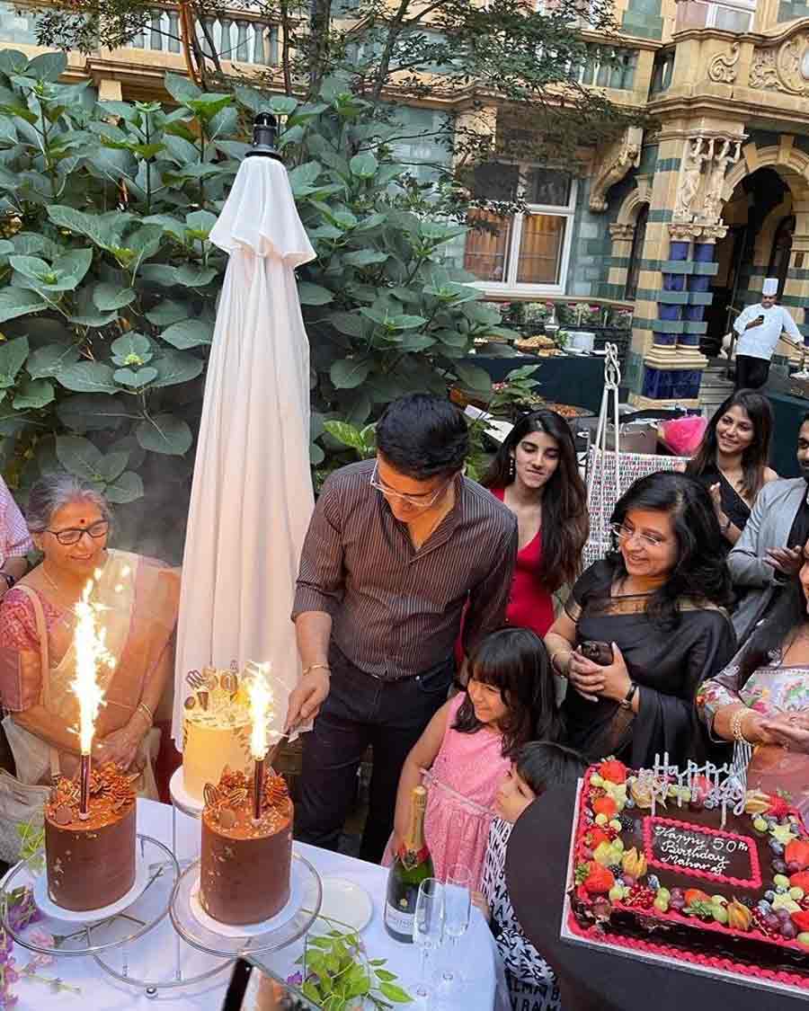 BCCI president Sourav Ganguly celebrates his 50th birthday with his friends and family in London on Friday, July 8.