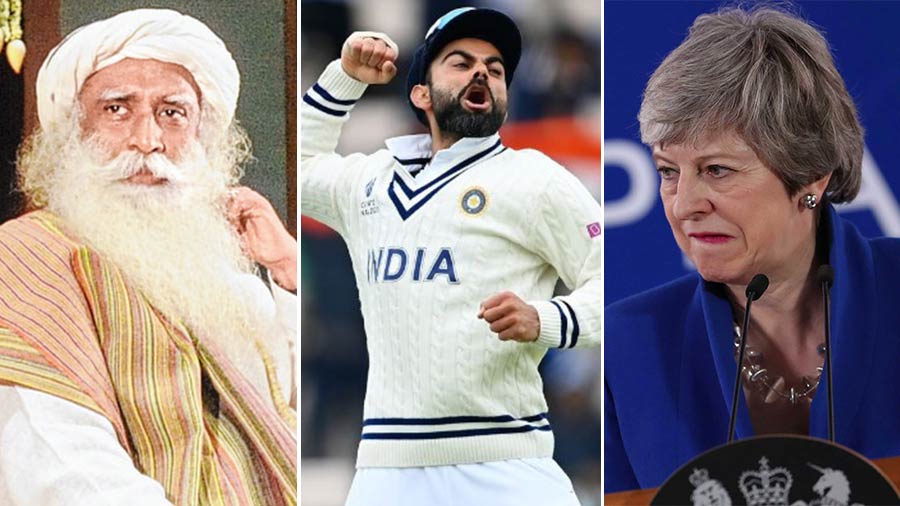 (L-R) Sadhguru, Virat Kohli and Theresa May are among the newsmakers of the week