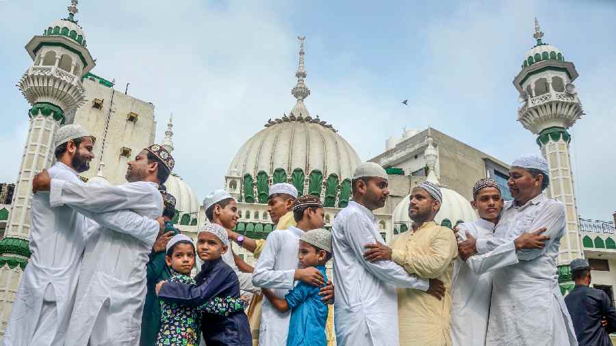 Muslim families come together in Srinagar and enjoy big feasts to celebrate the occasion