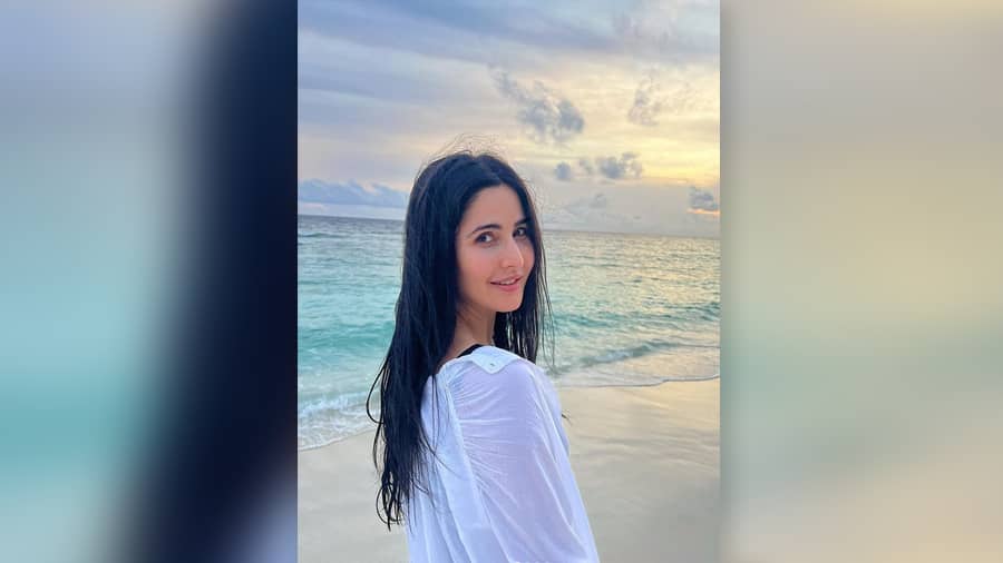 Katrina Kaif celebrated her 39th birthday in Maldives on July 16. The actress looked ethereal in a black monokini, layered with a white oversized shirt. No makeup and messy hair, Katrina was all smiles in the photographs shared on social media.