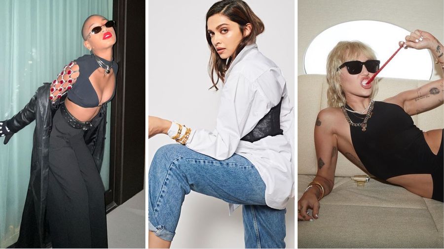 (L-R) Willow Smith, Deepika Padukone and Miley Cyrus flaunting their grunge fits 