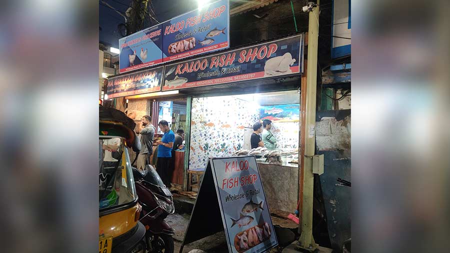 A shop selling fish — a recent addition to the food street