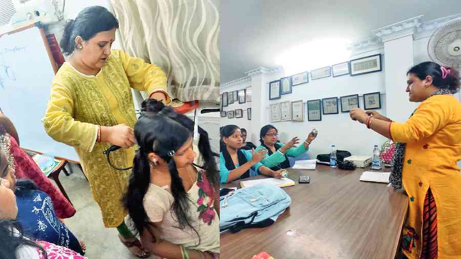 Participants in the beautician course organised by Calcutta Social Project