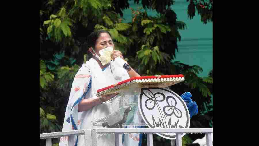 Mamata Banerjee at the rally.