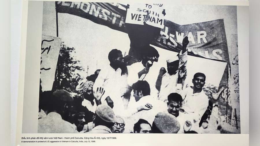 A demonstration in Calcutta in 1966 against US aggression in Vietnam
