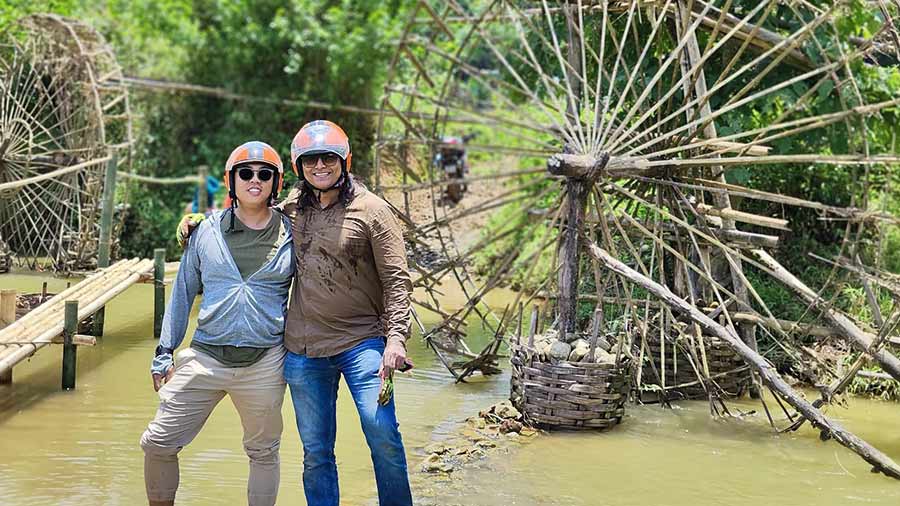 Giant irrigation wheels in Na Khuong village