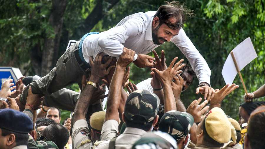 Bharatiya Janata Party (BJP) - Delhi BJP Protests Against AAP ...