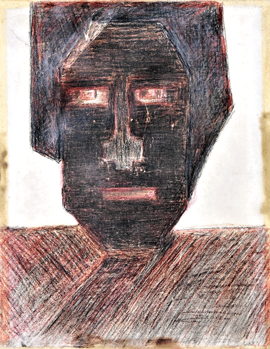 Paharadar, the drawing by Rabindranath Tagore.