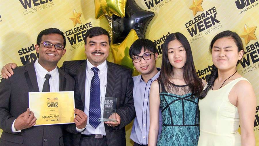 Joydeep with the President’s Prize Award by the University of Manchester for best community experience