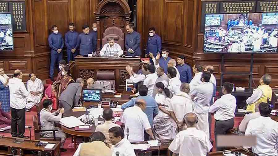 Parliament  Military look in Rajya Sabha - Telegraph India