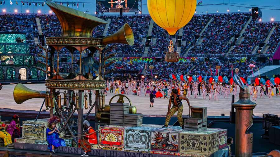 Artistes perform during the opening ceremony of Commonwealth Games 2022 (CWG), at the Alexander Stadium, in Birmingham, UK