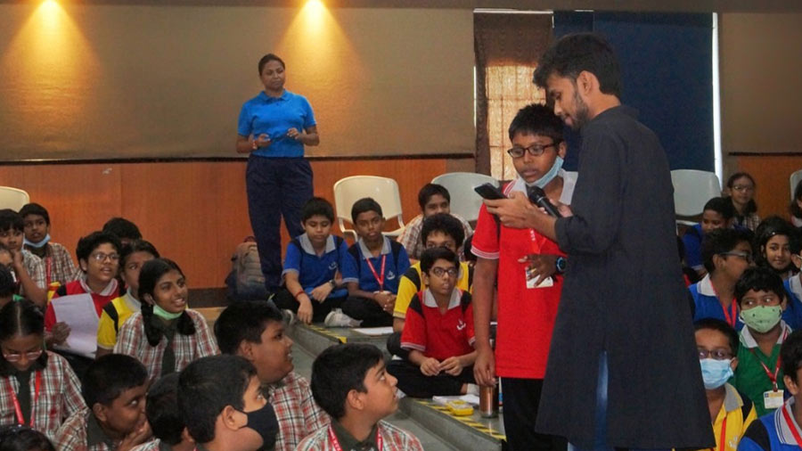 Students of BD Memorial International School take part in the interactive session.