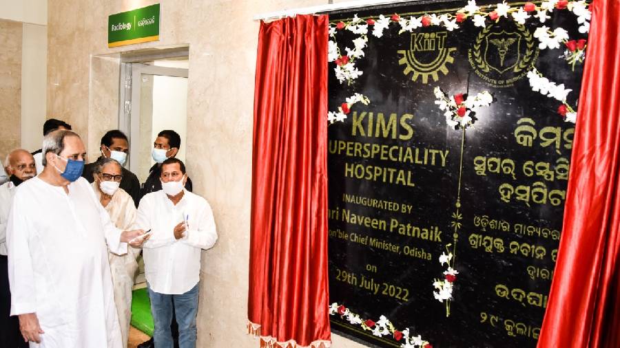 Odisha CM Naveen Patnaik at the inauguration of KIMS Super Speciality Hospital and the KIMS Cancer Centre on Friday 