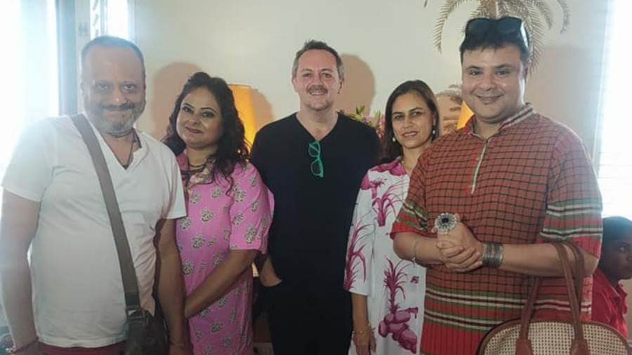 Husna Tara Prakash, second from right, flanked by Shaun Kenworthy and Sujoy Prosad Chatterjee