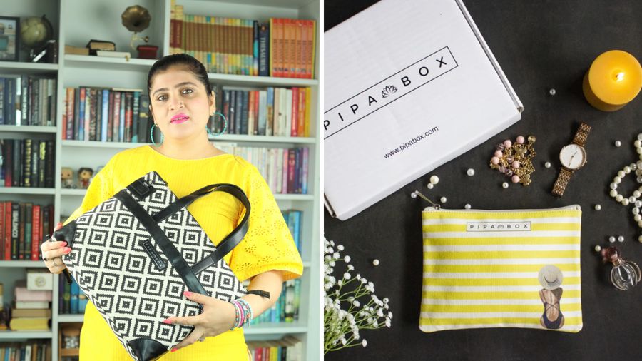(L) Rachna Jaiswal and a curated box by Pipabox