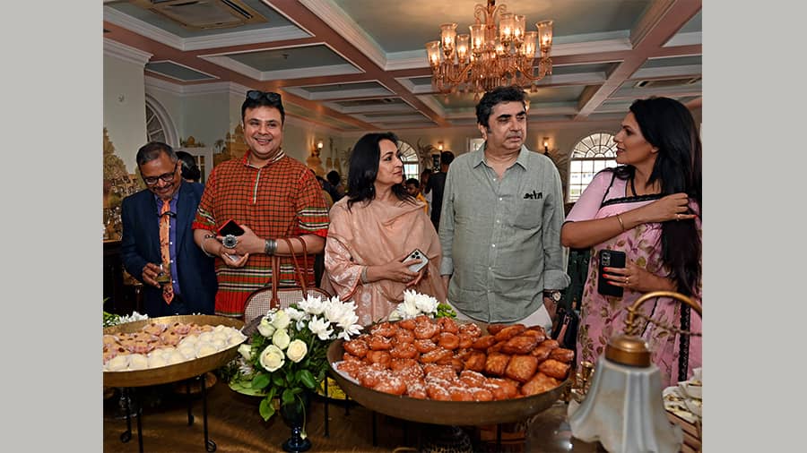  (Left to right) Debanjan Chakrabarti, director, east, British Council, with Sujoy Prosad Chatterjee, Madhu Neotia, Anik Datta and Ekavali Khanna at the event in The Glenburn Penthouse. 