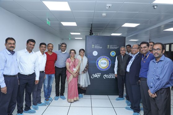 Dignitaries at the commissioning of the supercomputing facility at IIT Gandhinagar