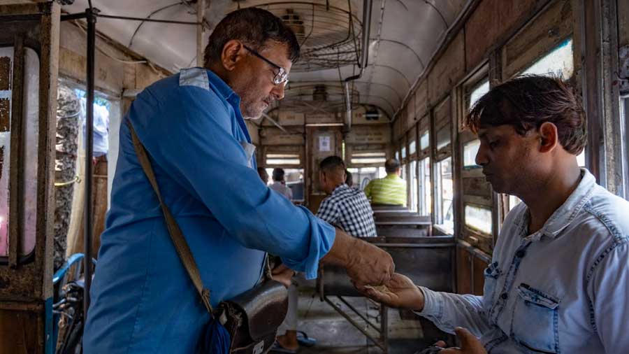 Ganesh Tiwari has been a tram conductor in Kolkata for almost four decades