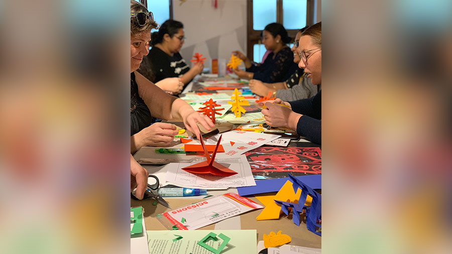 An origami workshop held for adults...
