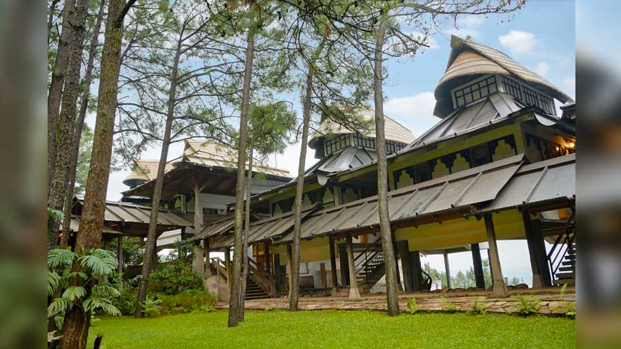 The cottages at Ri Kynjai reflect traditional Khasi-style architecture