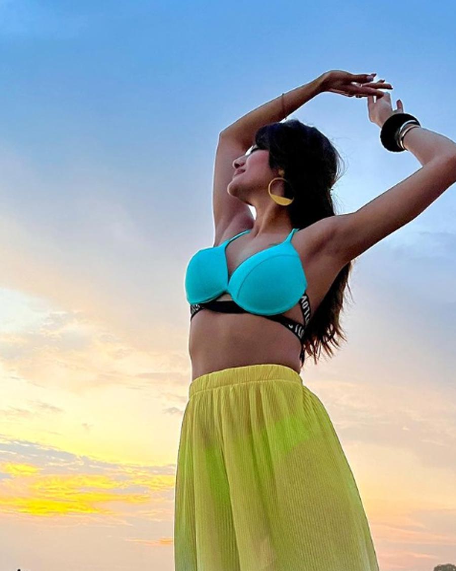 Nusrat Jahan: Nusrat’s turquoise blue strappy number screams ‘vacation! It’s comfortable, stylish and great for a beach date!