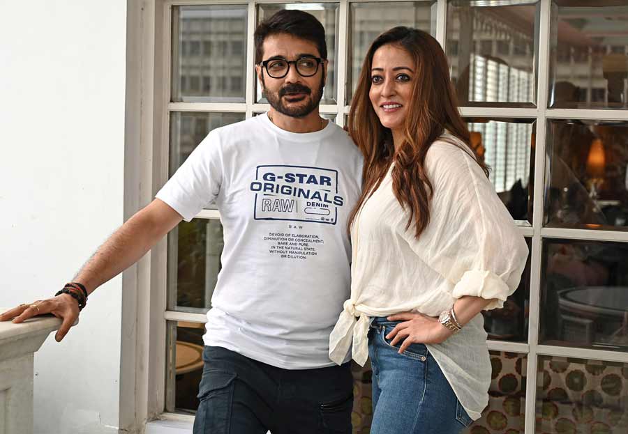 STAR-STUDDED: (From left) Film actors Prosenjit Chatterjee and Raima Sen at Glenburn Penthouse for a press conference on Tuesday, May 31.