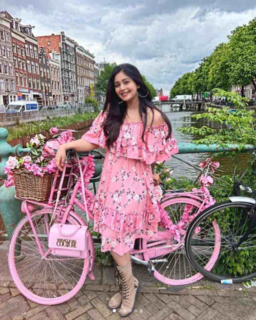 Actress Ritabhari Chakraborty uploaded this photograph on Instagram on Sunday with the caption: "Postcards from Amsterdam ❤️"