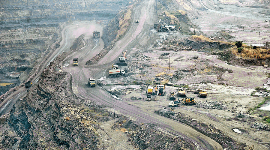 An opencast colliery of the BCCL at Jharia in Dhanbad.