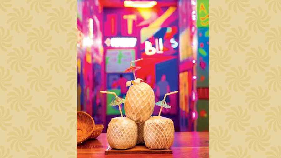 Nam Hom at Asia! Asia! Asia!: The Asian dine den in Sector V serves up a Thai staple, tender coconut in two different flavours, mint and ginger, and honey lime.  @Rs 110-plus