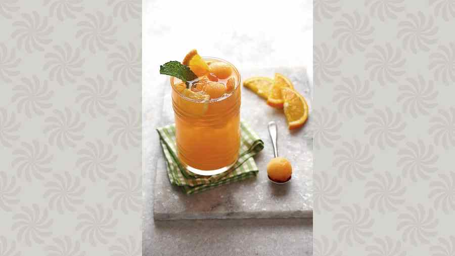 Melon Magic @Bombay Brasserie: Musk melon and orange juice meet coconut extract to create this desi flavoured mocktail at the Indian dine den in Quest. @Rs 240-plus