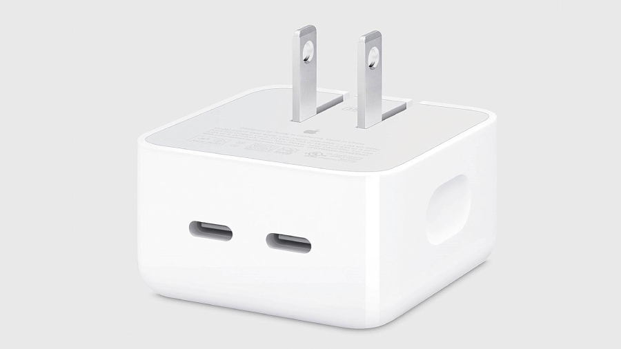The new 35W Dual USB-C Port Compact Power Adapter features two USB-C ports, so users can charge two devices at once