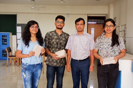 Students of the Chemical Engineering department at the Heritage Institute of Technology, Kolkata, came up with a technology to produce highly efficient and low-cost plastic blocks from plastic waste as an alternative for traditional bricks. The innovation will help reduce plastic waste and save the environment and soil. The cost of producing the plastic block is nearly 30% cheaper compared to conventional bricks. They are also stronger and lighter than concrete blocks and can hold twice the weight of conventional blocks. The team of BTech students comprising Debarghya Mukherjee, Soumyajit Mundu, Saubhik Malik, Ishita Samanta and Sanya Sharma is being guided by professor Avijit Ghosh. 