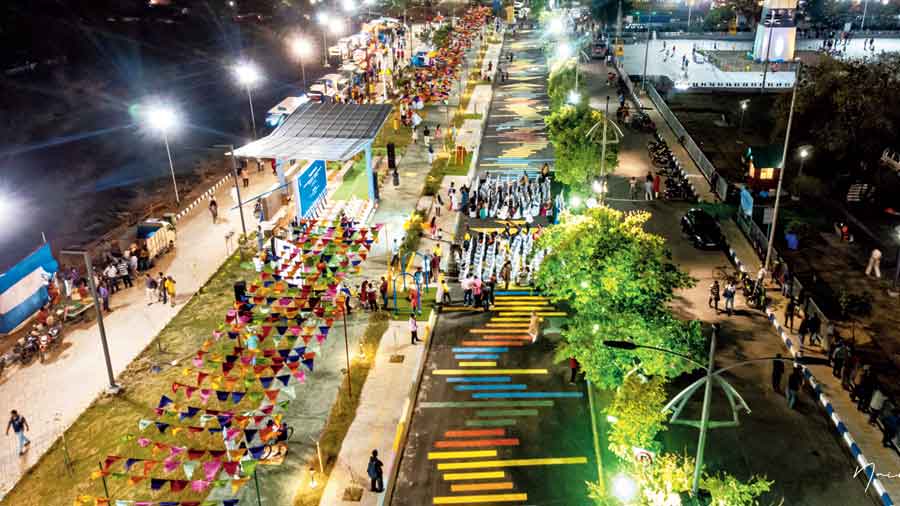 An aerial view of the Streets4People on the first day of the food truck festival. Picture courtesy Nairit Datta Gupta