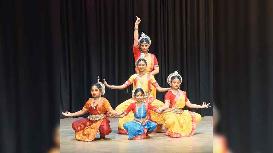 Young dancers of Ahaban perform at Rabindra Okakura Bhavan