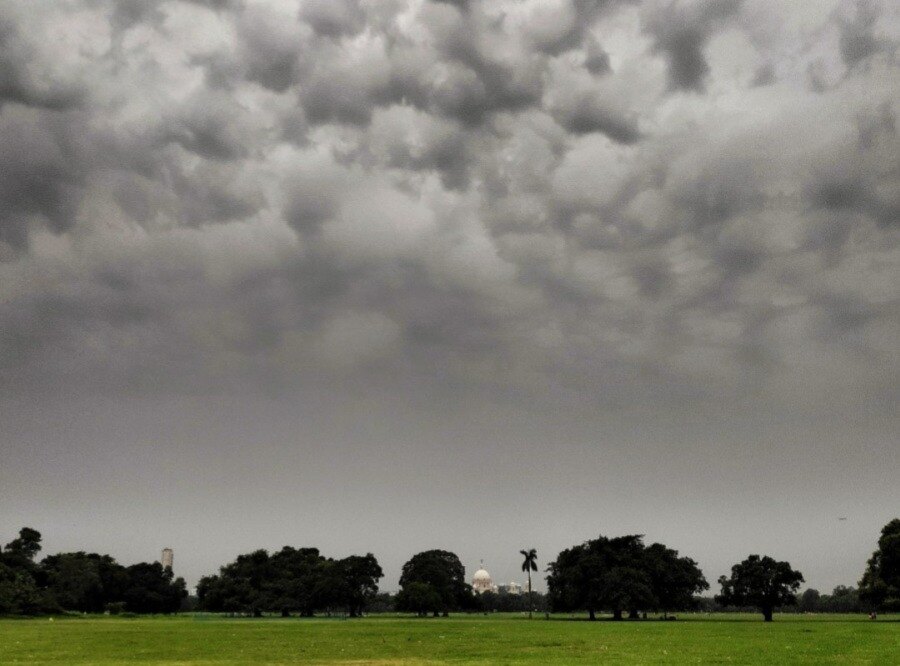 Kolkata awaits for monsoon under a cloudy sky, as seen from Maidan on Friday, June 10.