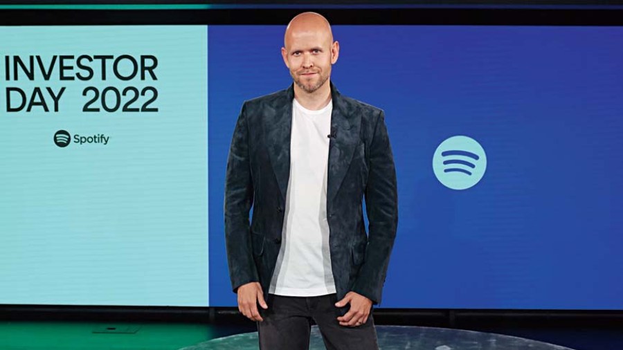 Daniel Ek, co-founder and CEO of Spotify, at a recent investor day event in New York. 