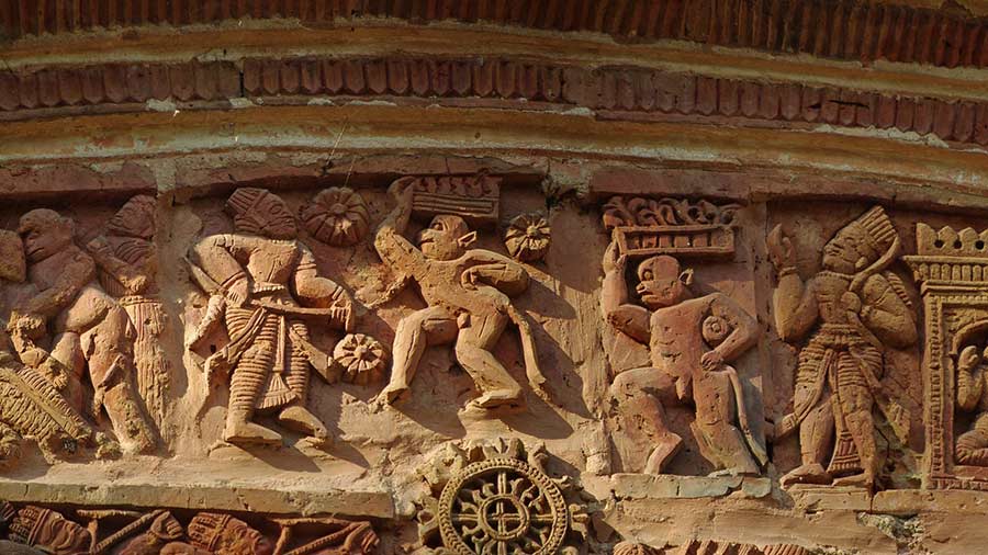 Terrracotta panel at Dadhimadhab temple in Amragari