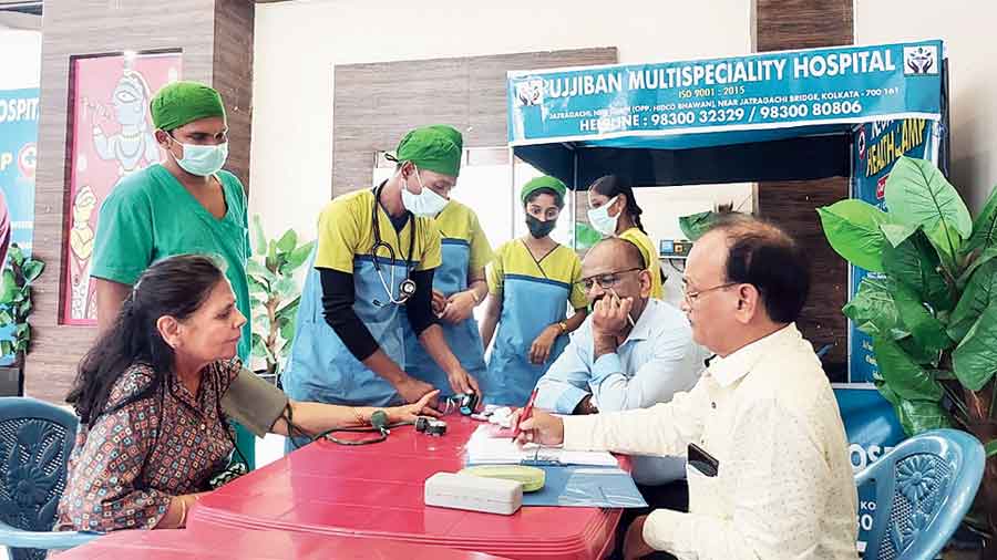 A health camp underway on Sunday after the centre was opened
